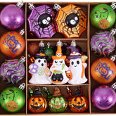 Pafu Halloween Ornaments Tree Decorations Shatterproof Ghosts Pumpkins Spiders Vintage Hanging Ball Ornaments Decor