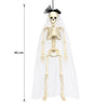 Pafu Spooky Haunted House Party Decor 15.7 Inch Jionted Halloween Skeleton Couple Realistic Halloween Bride & Groom Skeleton