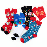 Pafu 4 Pair Christmas Socks Gift Box Set Santa Holiday Crew Socks Xmas Stocking Stuffer Winter Gift for Family