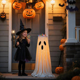 Halloween Decorations Light-Up Ghost Candy Bowl Stand Large Ghost Decor Cute Trick or Treat Candy Holder