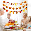 Thanksgiving Garland Decoration THANKFUL Letter Banner with Turkey and Autumn Leaf Acorn String Fall Harvest Hanging Decor