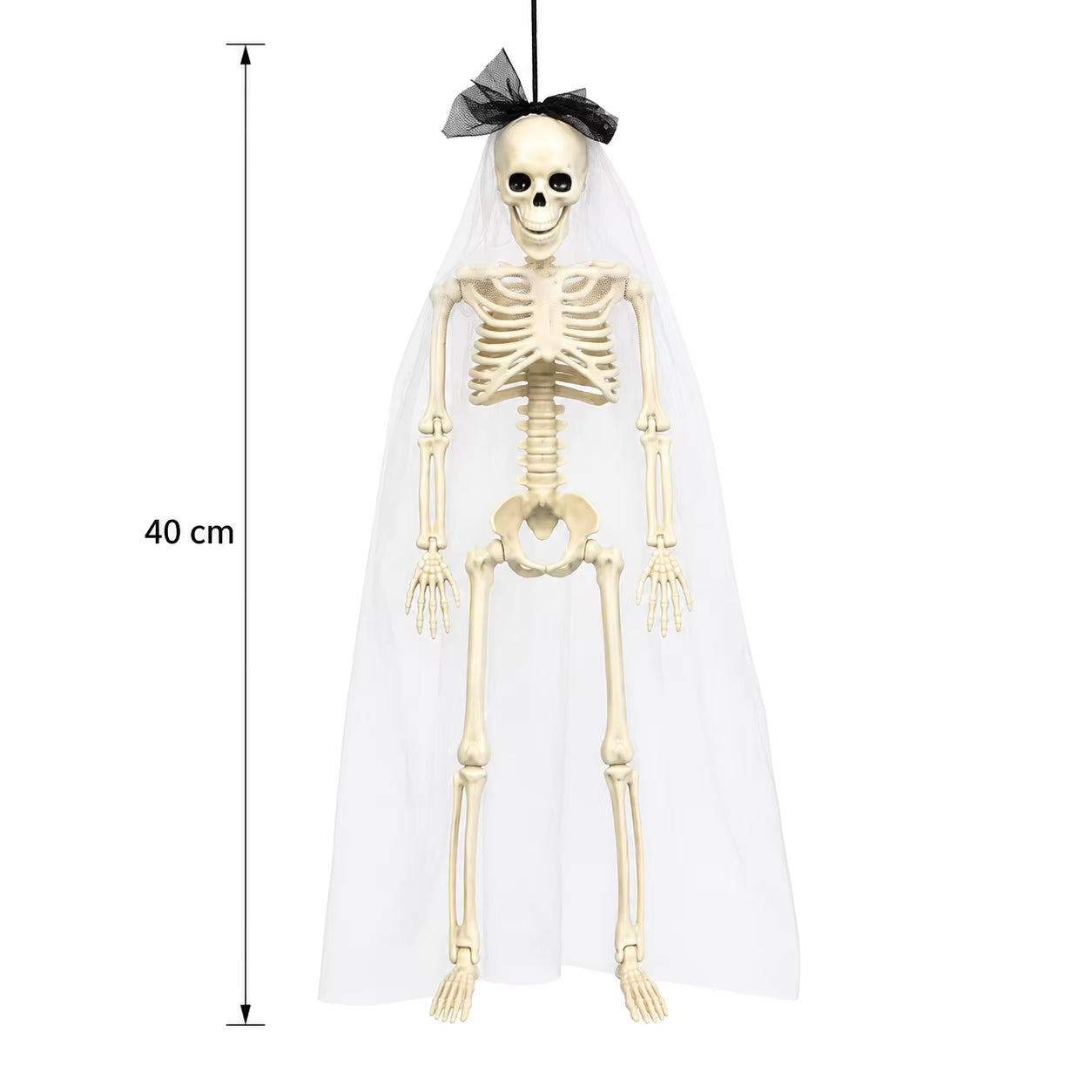 Pafu Spooky Haunted House Party Decor 15.7 Inch Jionted Halloween Skeleton Couple Realistic Halloween Bride & Groom Skeleton