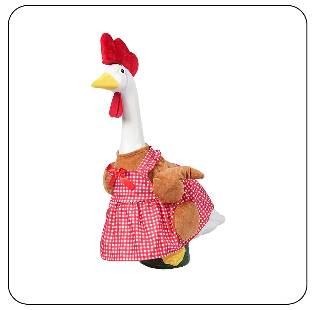 Pafu Harvest Holiday Yard Seasonal Ornament Farmhouse Porch Goose Decor Thanksgiving Turkey Costume 23 Inch Lawn Goose Outfit