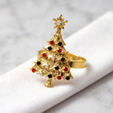 Pafu Christmas Dinning Table Decor Metal Napkin Ring Holders Tree Bells Snowflake Gloves Party Gift Christmas Napkin Ring