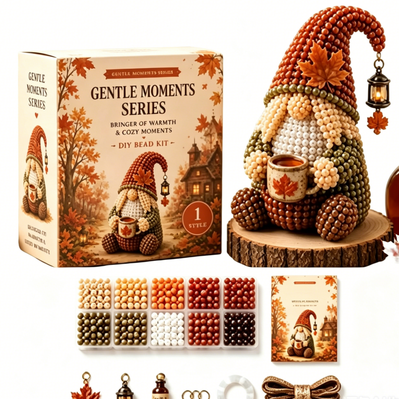 Pafu Christmas Holiday Party Decorations Gift 3D Beaded Dwarf Elf Christmas Ornament Making Sets Gnome DIY Bead Craft Kits